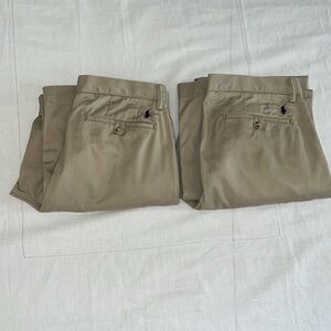 Two pair EUC Polo Ralph Lauren 33 x 32 Classic Cotton Twill Khaki Chino Pants